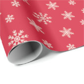 Papier Cadeau Flammes de neige blanches de Noël sur arrière - pl (Coin rond)