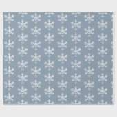 Papier Cadeau Flammes de neige blanches rustiques Dusty Blue (Plat)