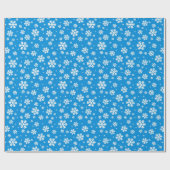 Papier Cadeau Flammes de neige blanches sur le Motif d'hiver ble (Plat)
