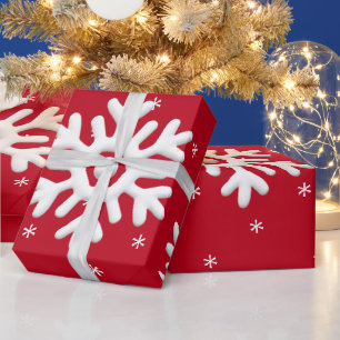 Papier Cadeau Flammes de neige blanches sur Noël arrière - plan