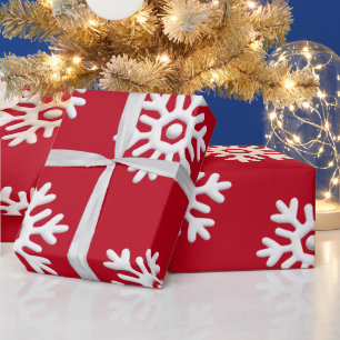 Papier Cadeau Flammes de neige blanches sur Noël arrière - plan