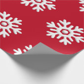 Papier Cadeau Flammes de neige blanches sur Noël arrière - plan  (Coin)
