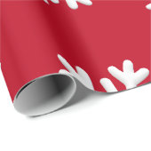 Papier Cadeau Flammes de neige blanches sur Noël arrière - plan  (Coin rond)