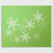 Papier Cadeau Flammes de neige blanches vertes Noël minimal (Plat)