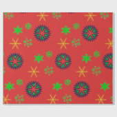 Papier Cadeau Flammes de neige colorées - (Plat)