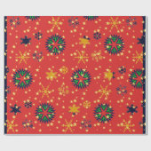 Papier Cadeau Flammes de neige colorées - (Plat)