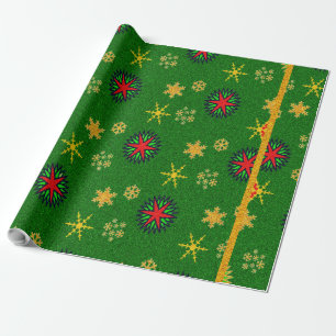 Papier Cadeau Flammes de neige colorées -