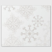 Papier Cadeau Flammes de neige délicates Noël blanc (Plat)