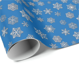 Papier Cadeau Flammes de neige en argent sur un arrière - plan b