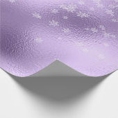 Papier Cadeau Flammes de neige en métal violet Noël (Coin)