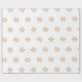 Papier Cadeau Flammes de neige en or d'élégance simple Noël blan (Plat)