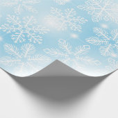 Papier Cadeau Flammes de neige et lumières bleu (Coin)