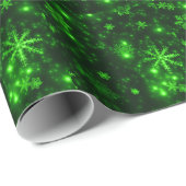 Papier Cadeau Flammes de neige et papier à Arrière - plan vert (Coin rond)