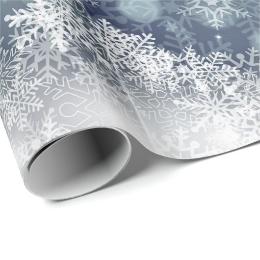 Papier Cadeau Flammes de neige gelées hiver Wonderland (Coin rond)