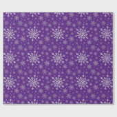 Papier Cadeau Flammes de neige gris argent mignonne sur violet (Plat)
