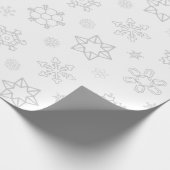 Papier Cadeau Flammes de neige grises sur papier d'enveloppement (Coin)