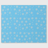 Papier Cadeau Flammes de neige Icy sur le bleu de Noël (Plat)