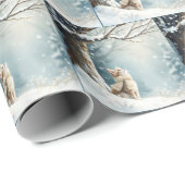 Papier Cadeau Flammes de neige Kitty Watch (Coin rond)