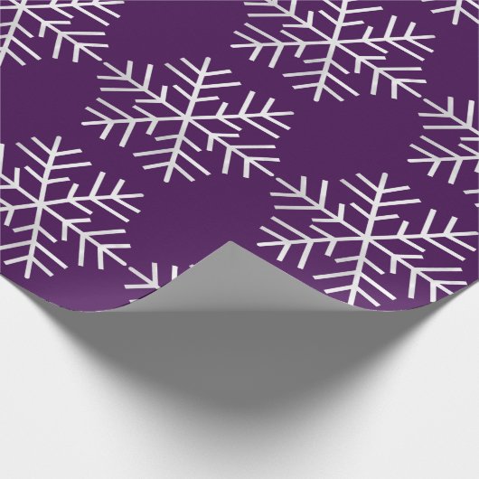 Papier Cadeau Flammes de neige Noël Fête Gris pourpre Joyeux (Coin)