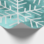 Papier Cadeau Flammes de neige Noël Marbre Turquoise Aqua (Coin)