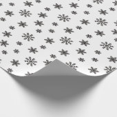 Papier Cadeau Flammes de neige noires de Noël sur arrière - plan (Coin)