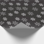 Papier Cadeau Flammes de neige noires et blanches motif (Coin)