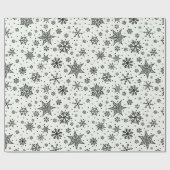 Papier Cadeau Flammes de neige noires Papier à enveloppement Mot (Plat)