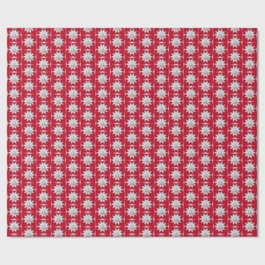 Papier Cadeau Flammes de neige PAPIER EN WRAPPER rouge (Plat)