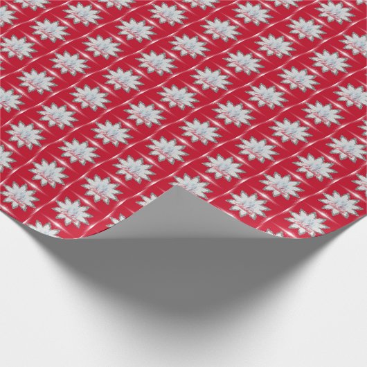 Papier Cadeau Flammes de neige PAPIER EN WRAPPER rouge (Coin)