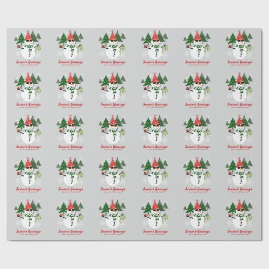 Papier Cadeau Flammes de neige personnalisées et modernes Funny (Plat)