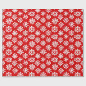 Papier Cadeau Flammes de neige rouges et blanches (Plat)