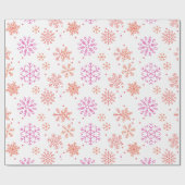 Papier Cadeau Flammes de neige rouges et orange Noël moderne (Plat)