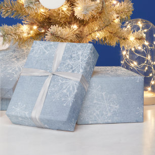 Papier Cadeau Flammes De Neige Sur Icy Blue