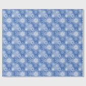 Papier Cadeau Flammes De Neige Sur Le Bleu D'Hiver (Plat)