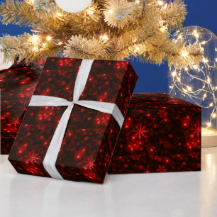 Papier Cadeau Flammes de neige sur papier Arrière - plan rouge p