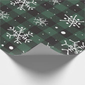 Papier Cadeau Flammes de neige vert noir Buffalo plaqué (Coin)