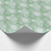 Papier Cadeau Flammes de neige vertes et blanches (Coin)