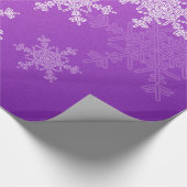 Papier Cadeau Flammes de neige violettes blanches Noël minimalis (Coin)