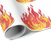 Papier Cadeau Flammes d'incendie (Coin rond)