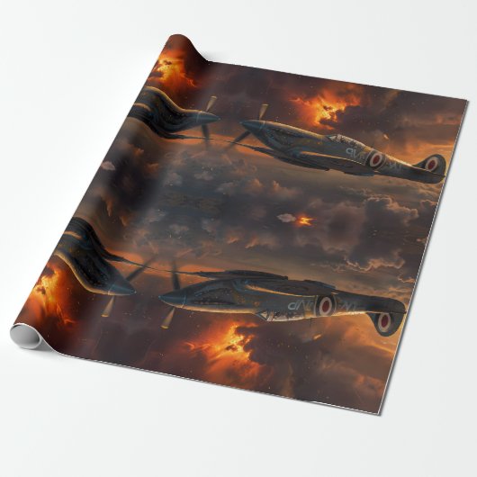 Papier Cadeau Flammes du ciel : l'odeur d'un Spitfire (Déroulé)