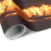 Papier Cadeau Flammes Jet Fighter (Coin rond)
