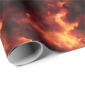 Papier Cadeau Flammes orange et noir (Coin rond)