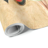 Papier Cadeau Flapper Butterfly Flying Woman Illustration (Coin rond)