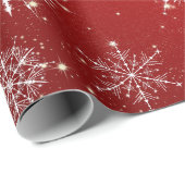 Papier Cadeau Fléaux de neige aimés blancs (Coin rond)