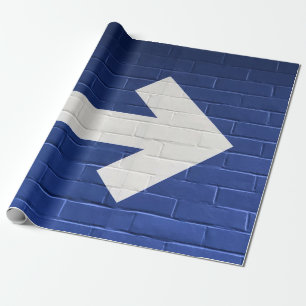 Papier Cadeau Flèche blanche peinte sur mur de briques