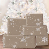 Papier Cadeau Flèche de neige blanche rustique Kraft hiver