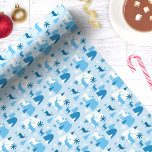 Papier Cadeau Flèche de neige Blue Christmas Deer<br><div class="desc">Célébrez la saison d'hiver avec ce charmant cerf de Noël bleu et ce papier d'emballage à flocon de neige. Doté d'un ravissant motif de rennes, de flocons de neige et d'arbres festifs dans différentes nuances de bleu, ce papier d'emballage ajoute une touche d'élégance et de joie de vacances à vos...</div>