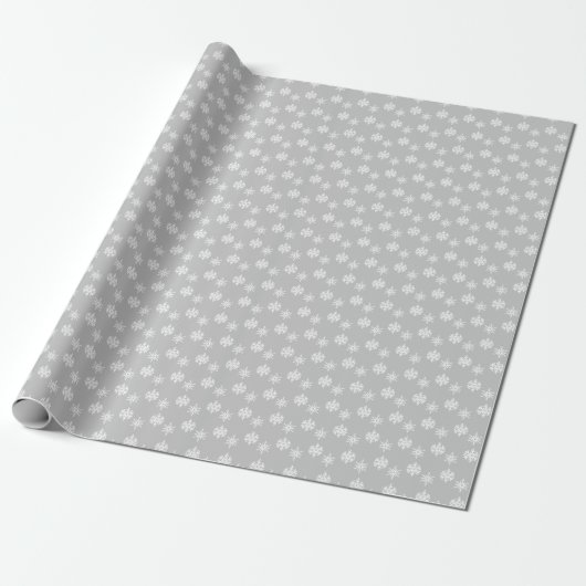 Papier Cadeau Flèche de neige gris et blanc rustique (Déroulé)