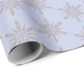 Papier Cadeau Flèche de neige gris Hiver bleu (Coin rond)