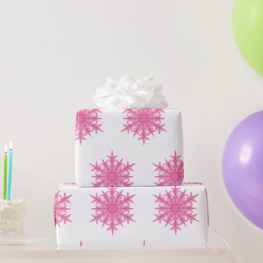 Papier Cadeau Flèche de neige rose (Cadeaux de fête)